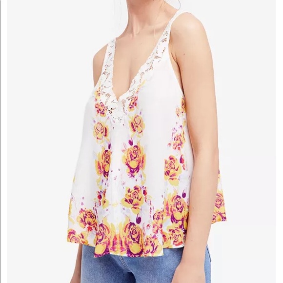 Free People Tops - NWT Free People Morning Rose Lace-Trim Camisole